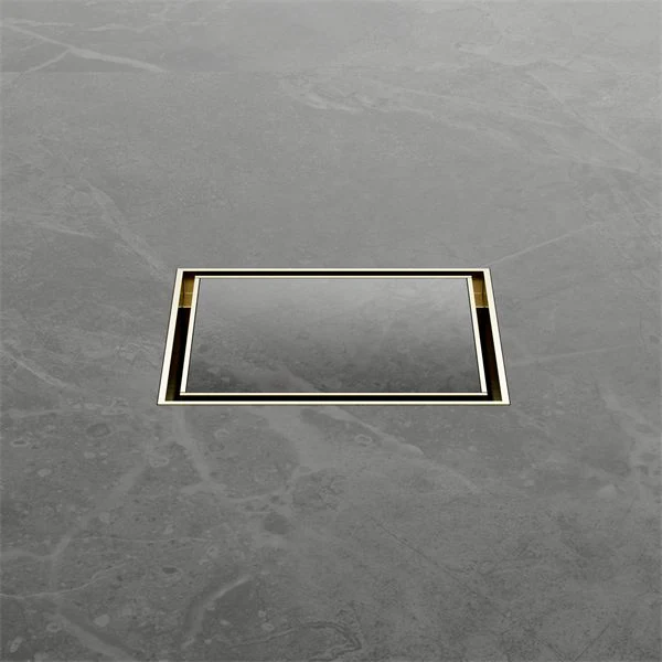 Nero 100mm Square Tile Insert Floor Waste 50mm Outlet - Brushed Gold - Image 3