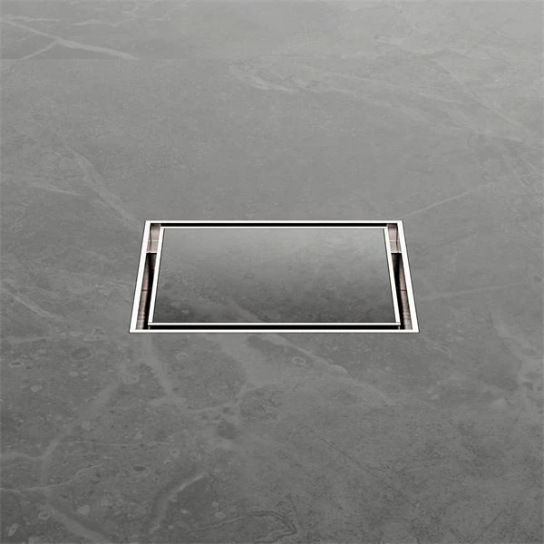 Nero 100mm Square Tile Insert Floor Waste 50mm Outlet - Brushed Nickel - Image 3