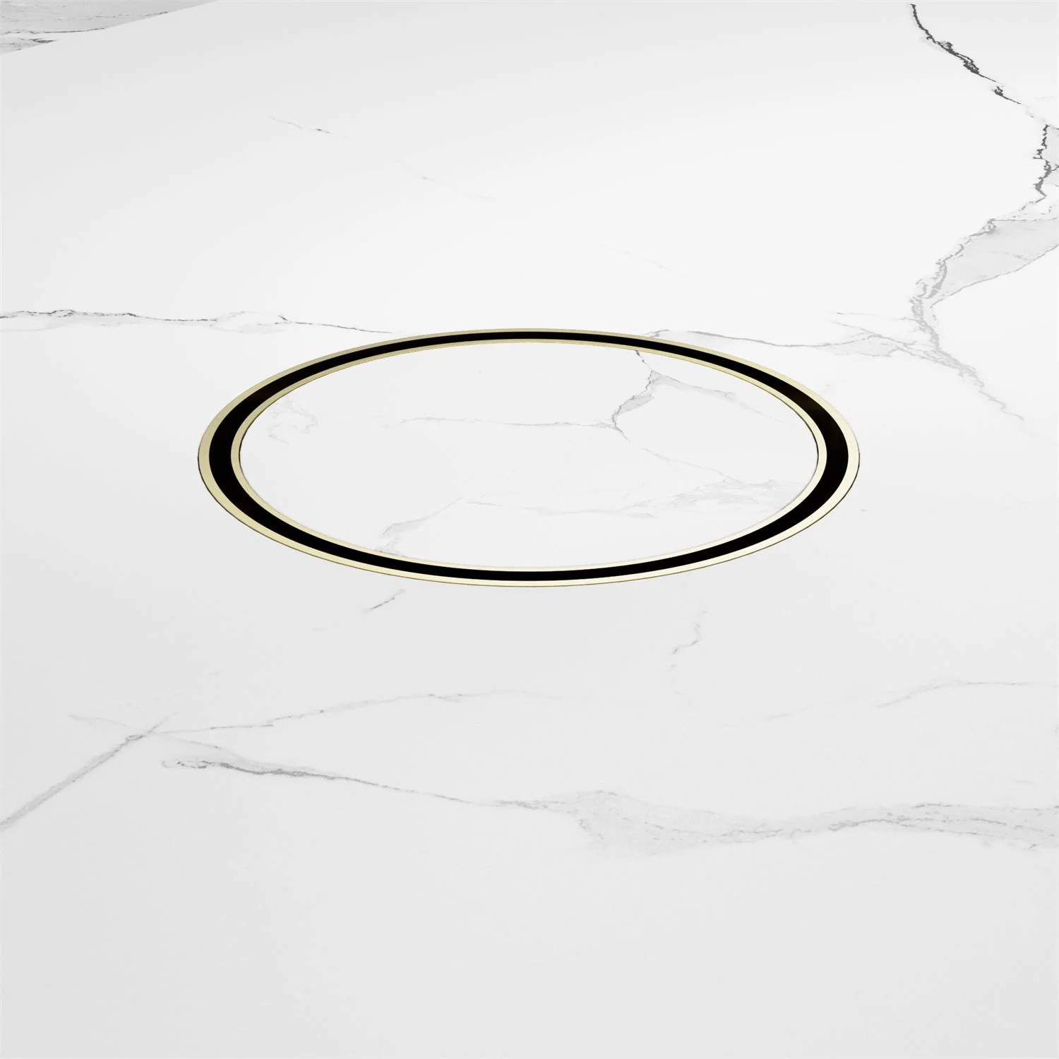 Nero 130mm Round Tile Insert Floor Waste 100mm Outlet - Brushed Gold - Image 3