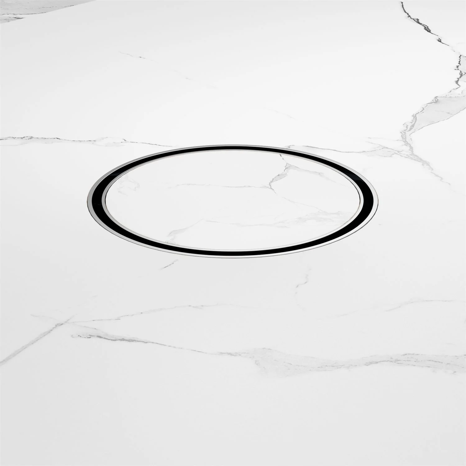 Nero 130mm Round Tile Insert Floor Waste 100mm Outlet - Brushed Nickel - Image 3