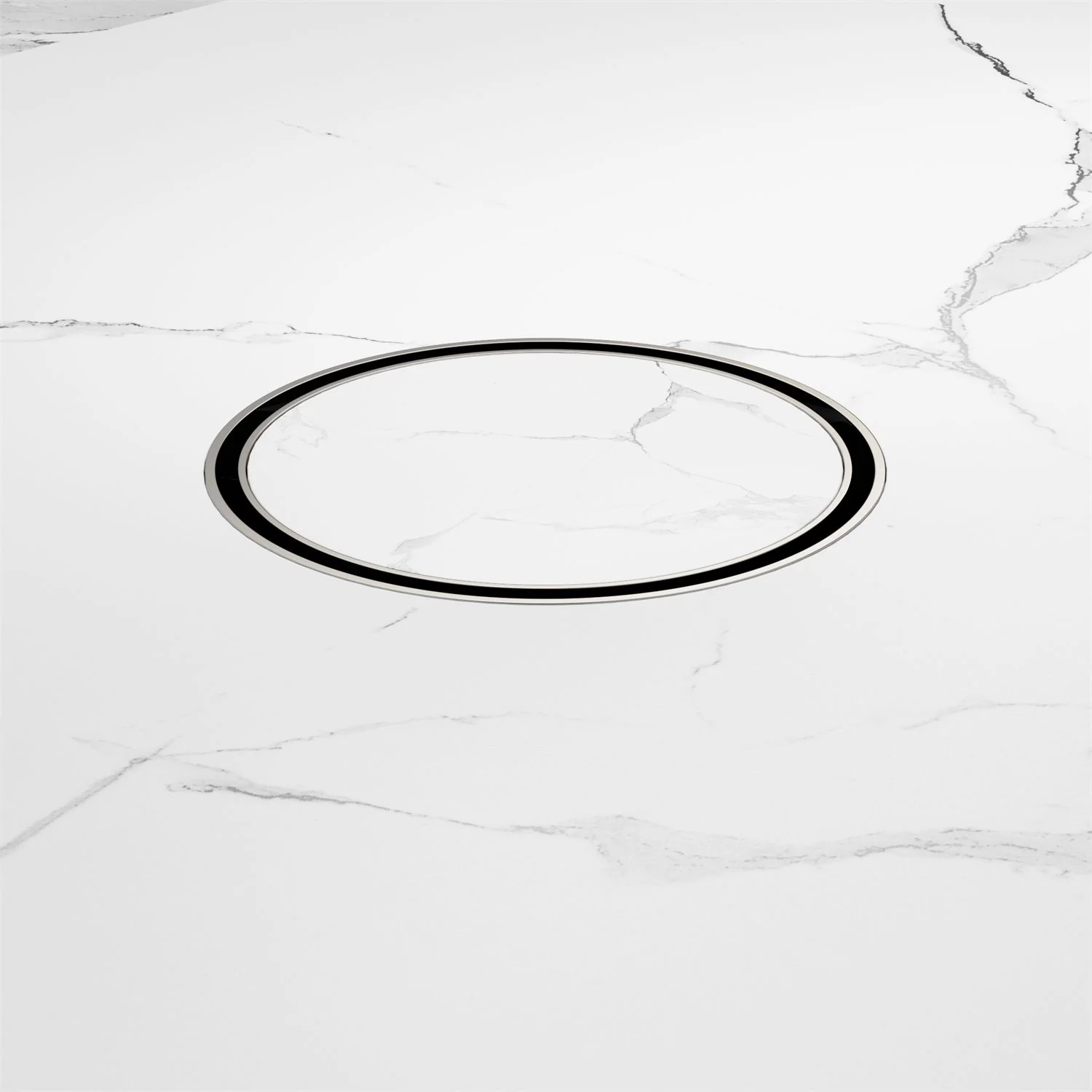 Nero 130mm Round Tile Insert Floor Waste 80mm Outlet - Brushed Nickel - Image 3