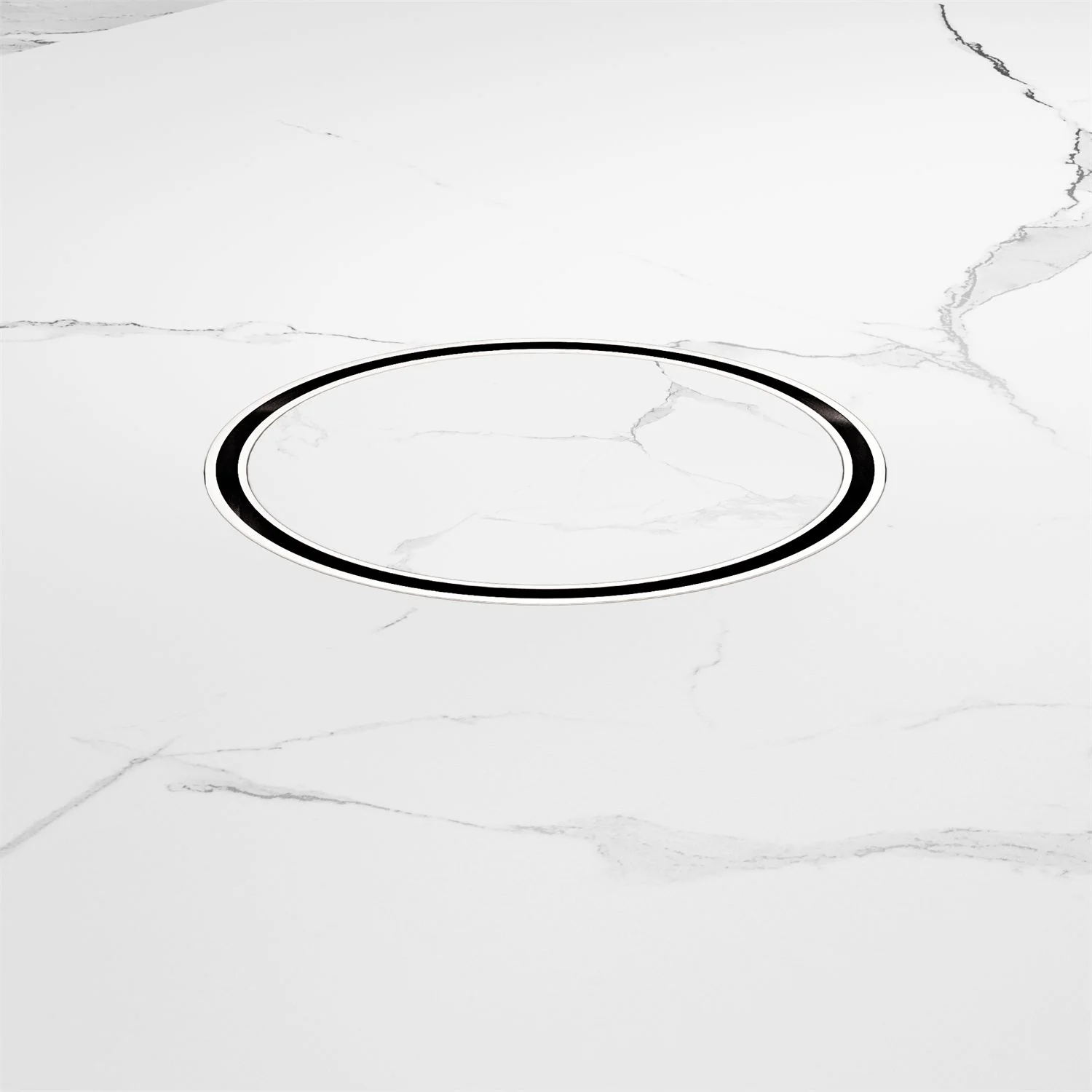 Nero 130mm Round Tile Insert Floor Waste 80mm Outlet - Chrome - Image 3