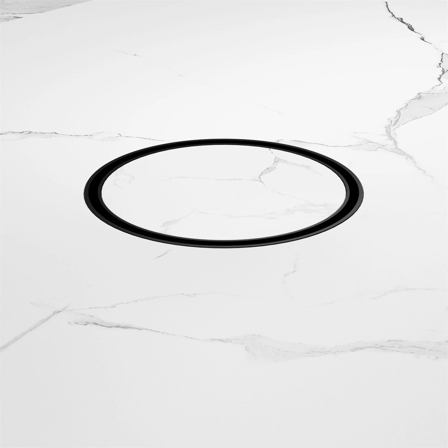 Nero 130mm Round Tile Insert Floor Waste 80mm Outlet - Black Matte - Image 3