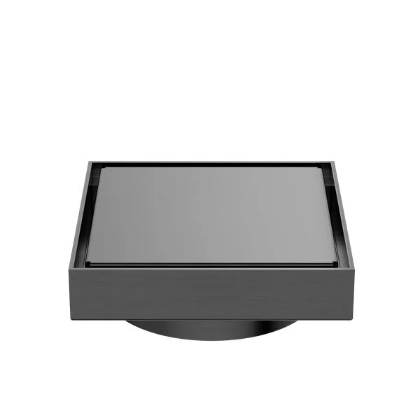 Nero 130mm Square Tile Insert Floor Waste 100mm Outlet - Gun Metal