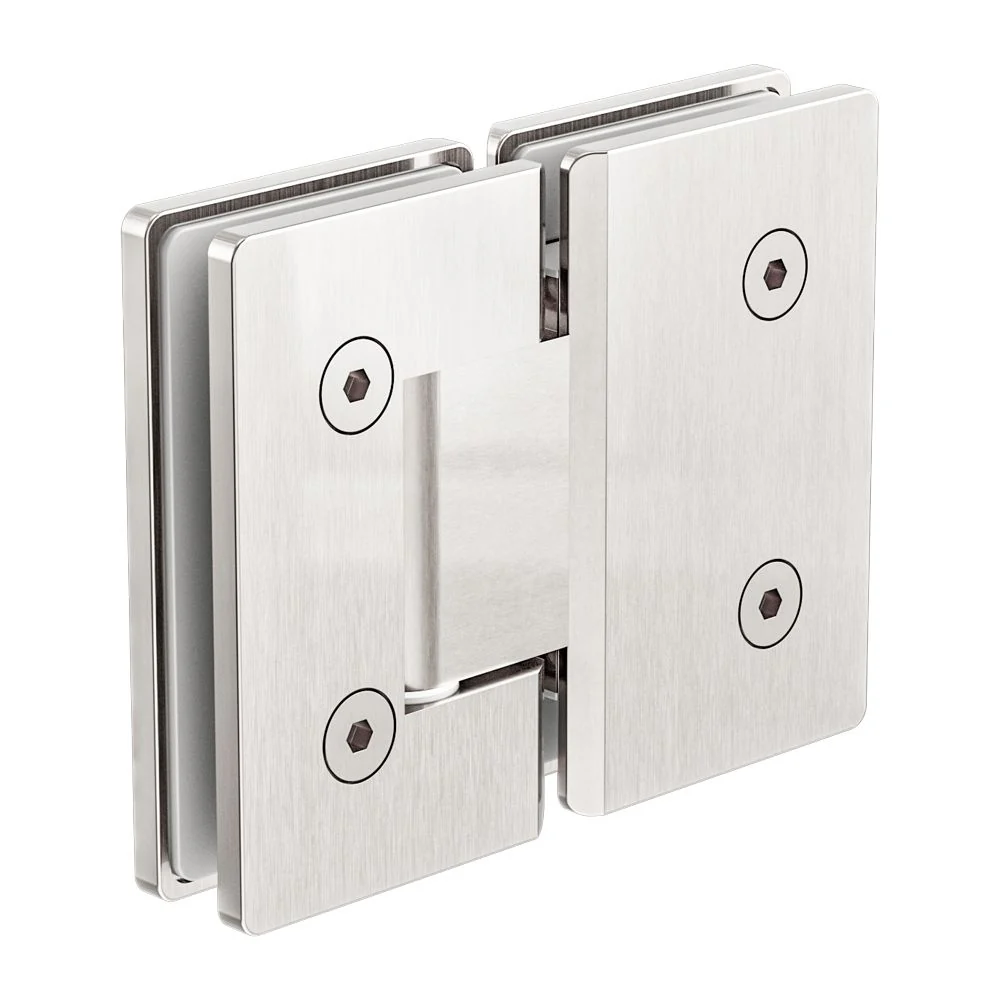 Nero 180 Degree Glass To Glass Shower Hinge 10mm Glass - Brushed Nickel