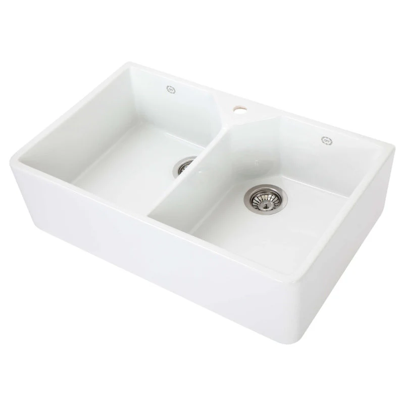 1901 Double Butler Sink 800mm - Gloss White - Image 6