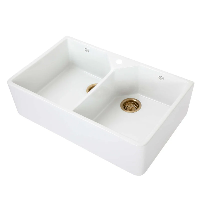 1901 Double Butler Sink 800mm - Gloss White - Image 8