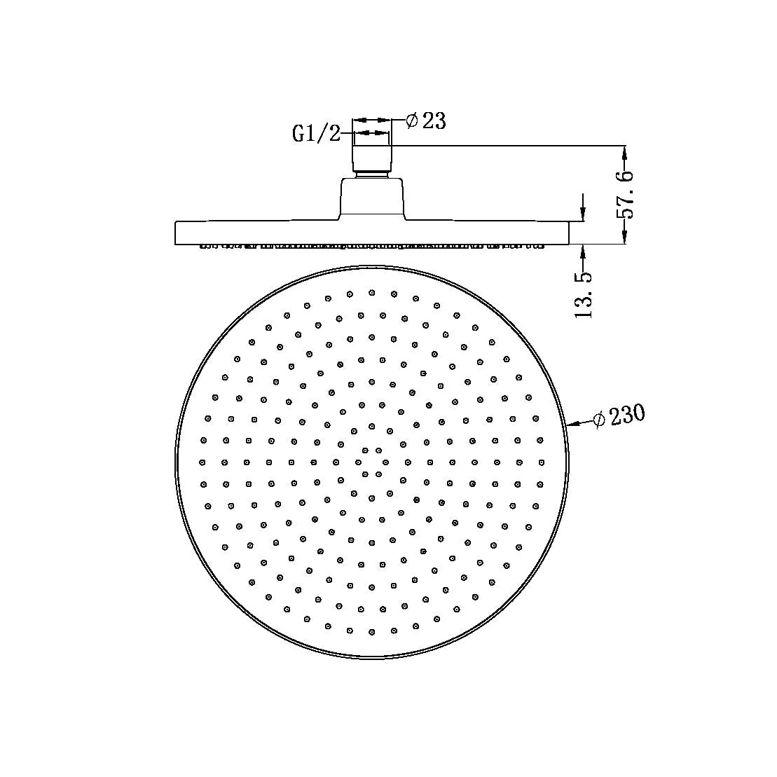 Nero 230mm Air Shower Head - White Matte - Image 4