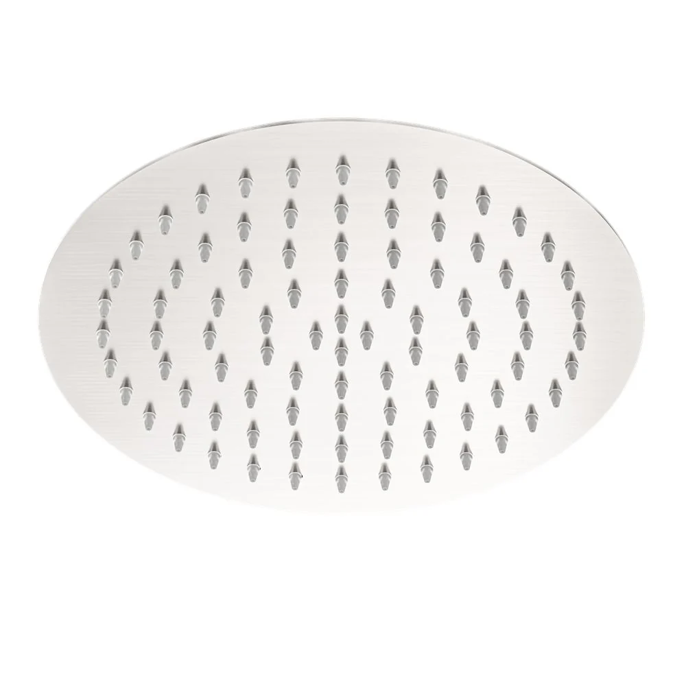 Nero 250mm Round Stainless Steel Shower Head - Brushed Nickel - Image 3