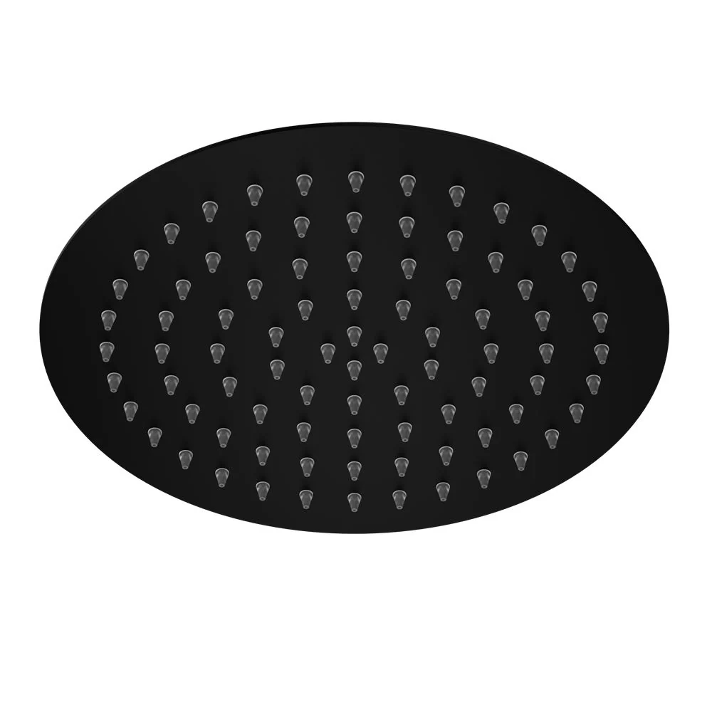 Nero 250mm Round Stainless Steel Shower Head - Black Matte - Image 3