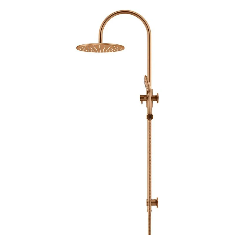 Meir Round Gooseneck Shower Set with 300mm rose, Three-Function Hand Shower- Lustre Bronze - Image 3
