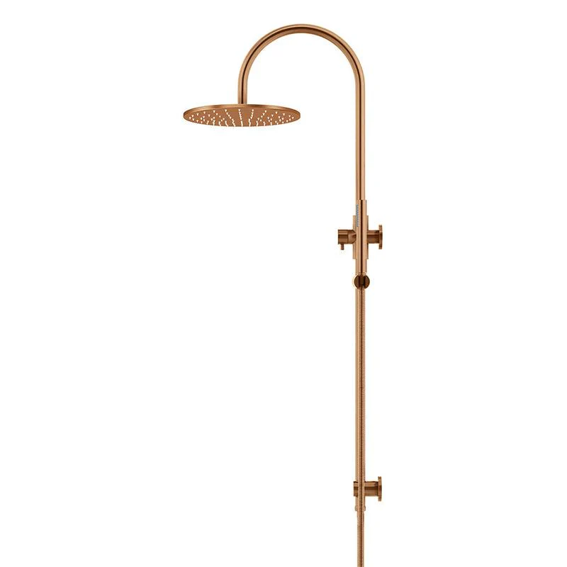 Meir Round Gooseneck Shower Set with 300mm Rose Single-Function Hand Shower - Lustre Bronze - Image 3