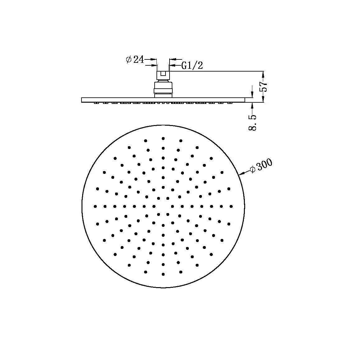 Nero 300mm Round Shower Head - Graphite - Image 4