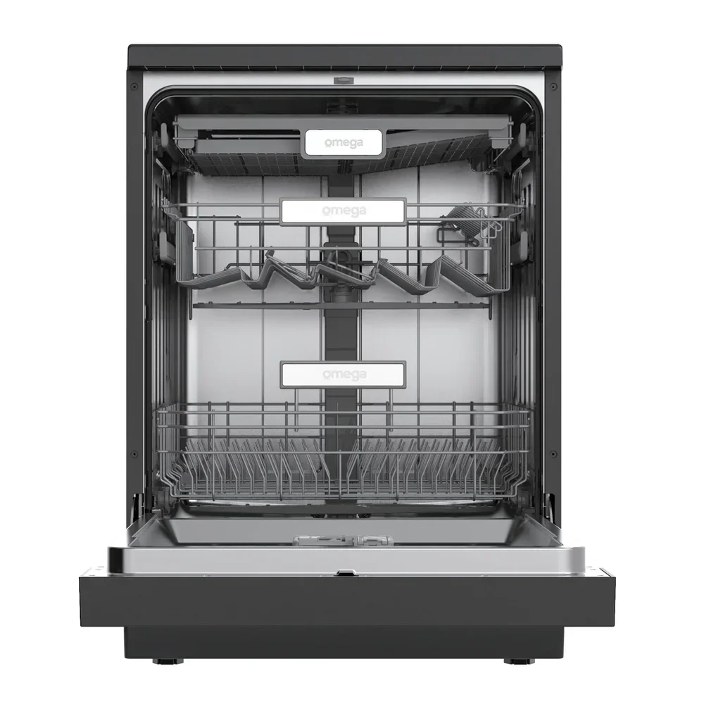 Omega 60cm Freestanding Dishwasher - Black Stainless Steel - Image 2