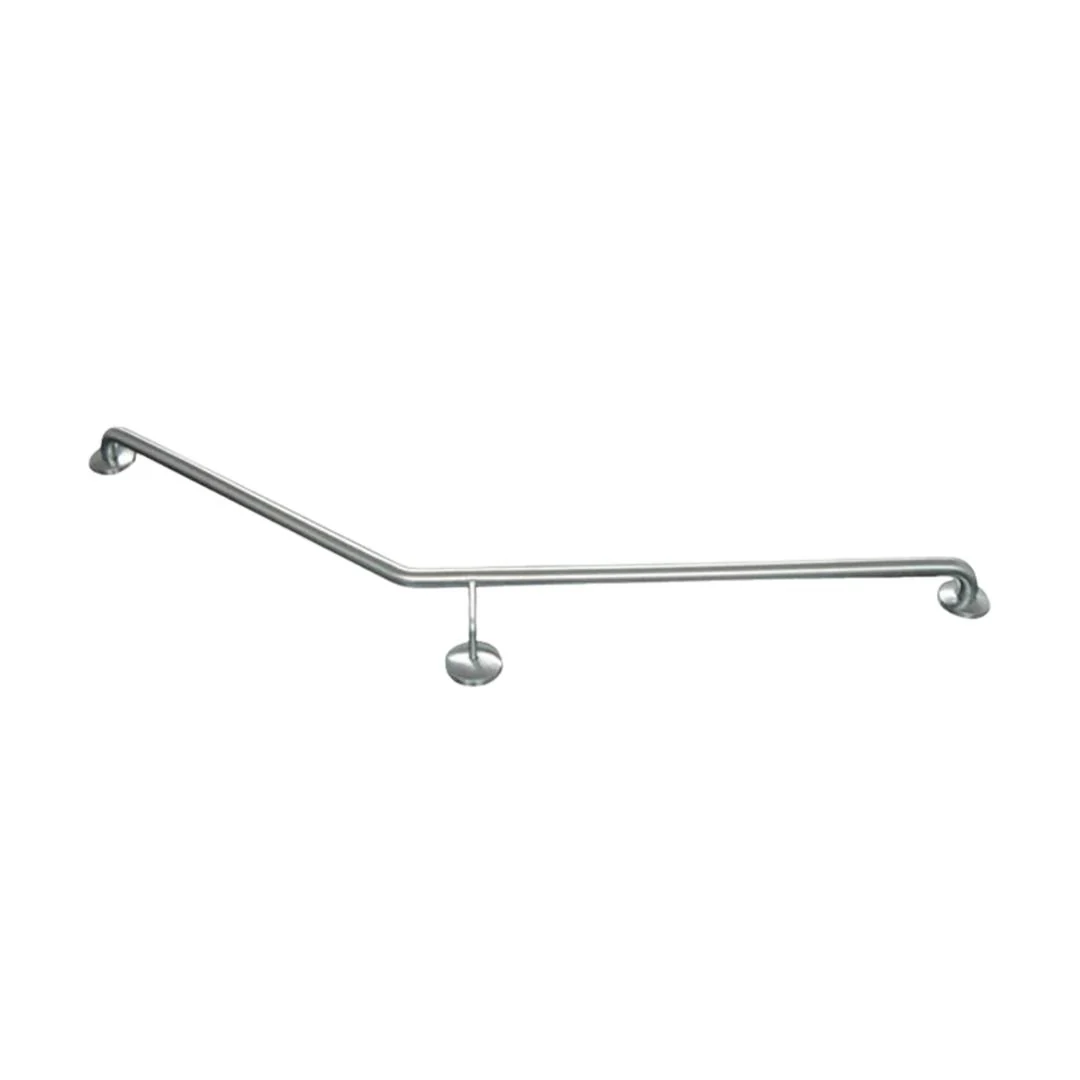Linsol 850 x 700mm Stainless Steel Grab Rail Left Hand Angle - Brushed Stainless