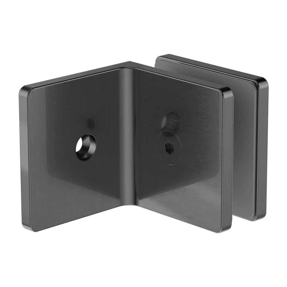 Nero 90 Degree Glass To Wall Bracket 10mm Glass - Gun Metal