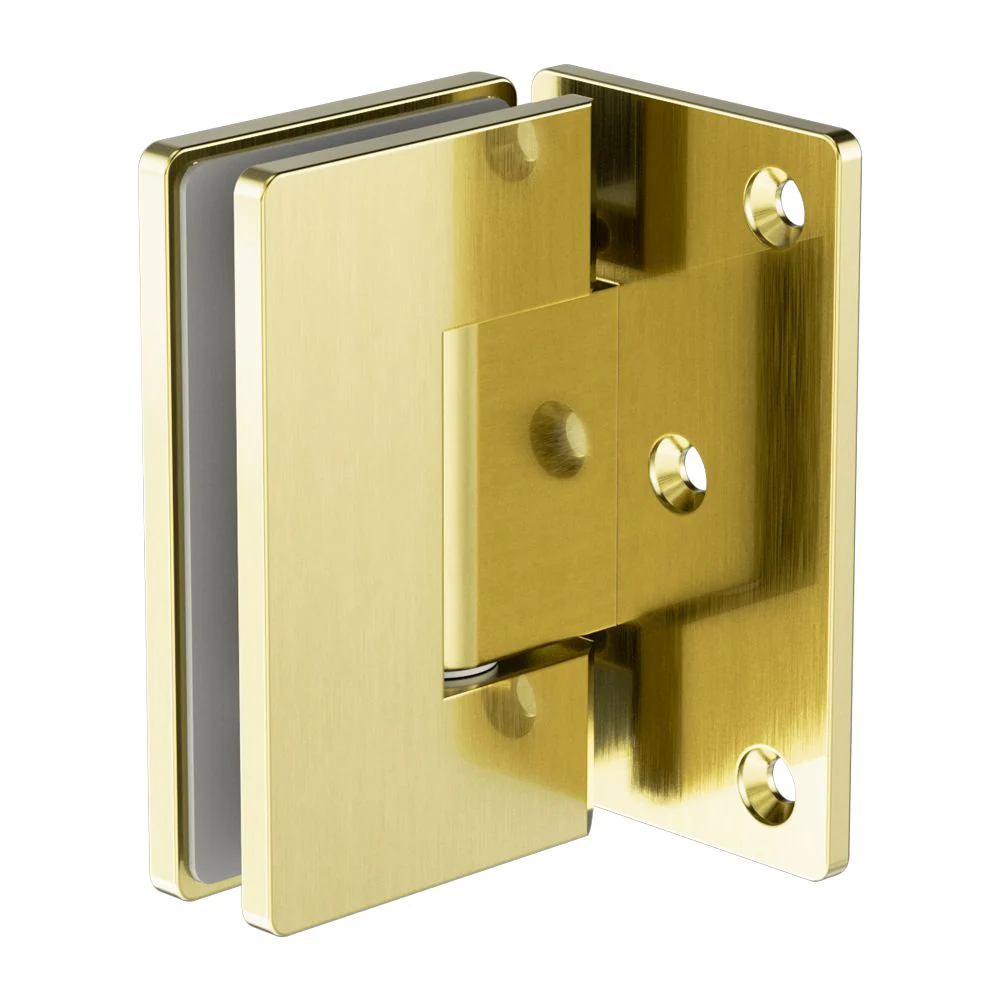 Nero 90 Degree Glass To Wall Shower Hinge 10mm Glass - Brushed Gold
