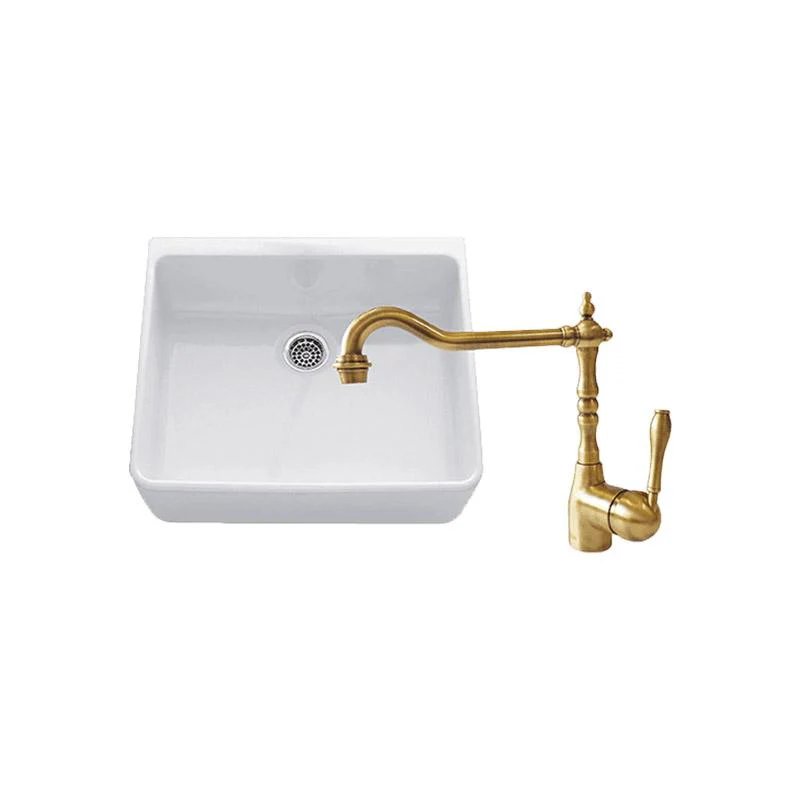Abey Chambord Clotaire Small Single Bowl Sink & PALAIS Kitchen Mixer - Bronze