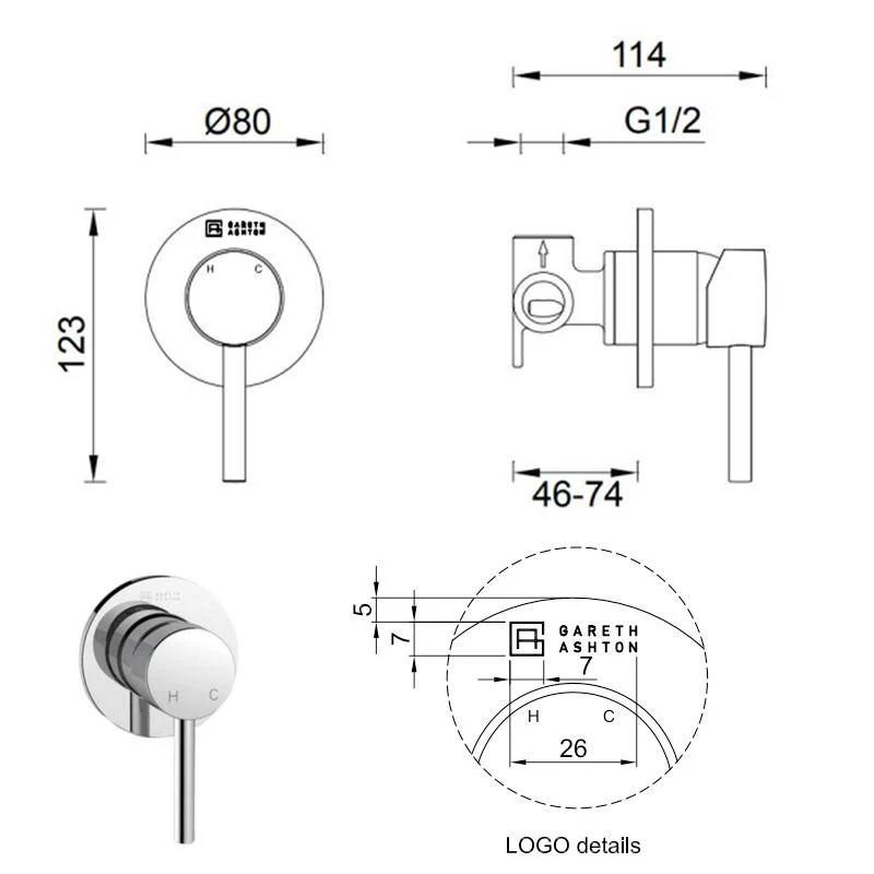 Abey Gareth Ashton 316 Shower Mixer Ext + Int - Image 2