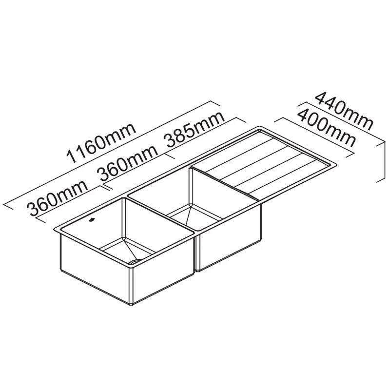 Abey Lugano Double Bowl Sink - Image 2