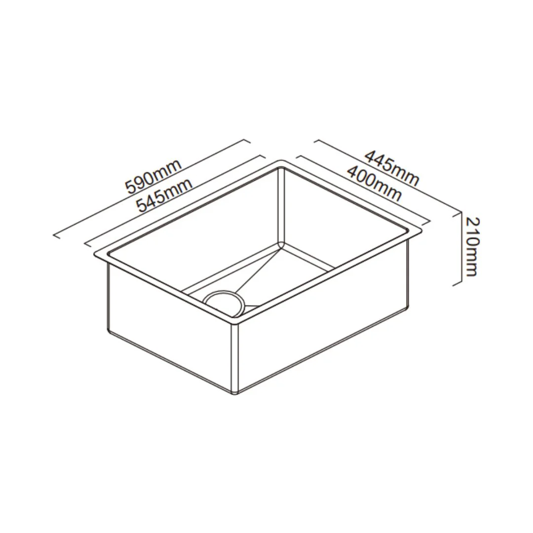 Abey Piazza Square Single Bowl 540 Square Bowl - Image 2