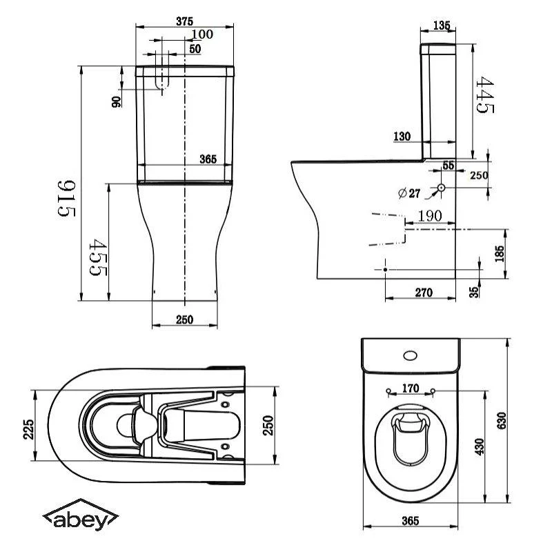 Abey Poco Rimless Wall Faced Suite - Image 2