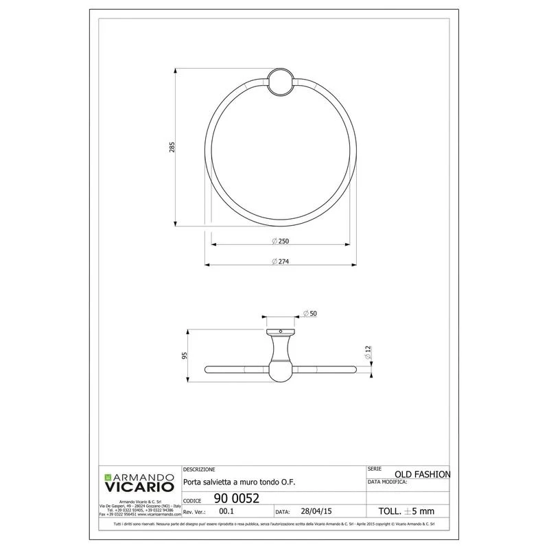 Abey Provincial Towel Ring - Chrome - Image 2