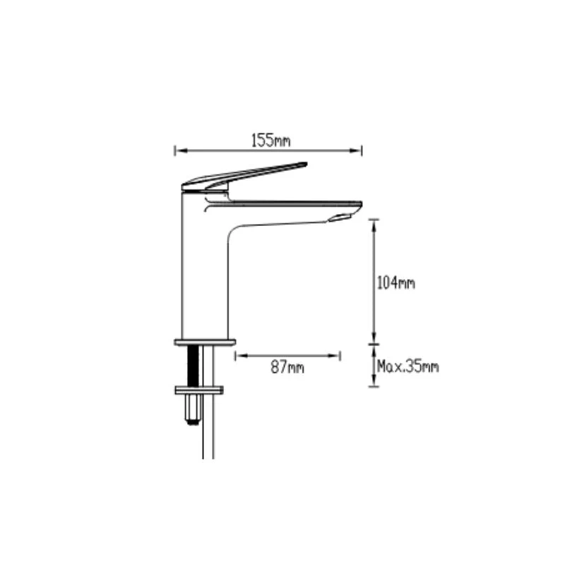 Abey Vela Basin Mixer Basin Mixer - Gun Metal Grey - Image 2