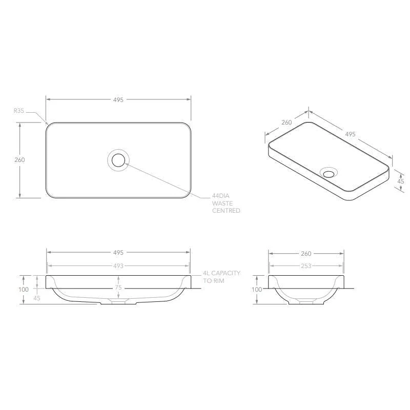 ADP Faith Semi Inset Solid Surface Basin - Image 3