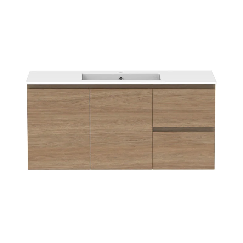 ADP Glacier Door & Drawer Twin Wall Hung Vanity & Moulded Top - Lite - Image 10
