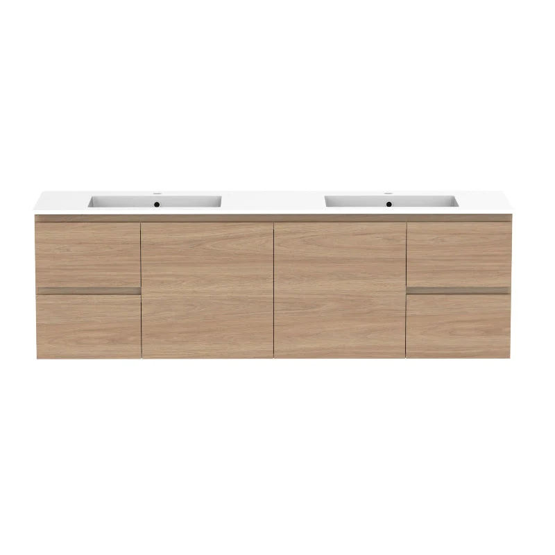 ADP Glacier Door & Drawer Twin Wall Hung Vanity & Moulded Top - Lite - Image 17