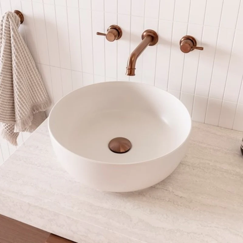 ADP Glam 390mm Round Above Counter Basin - Matte Pearl - Image 4