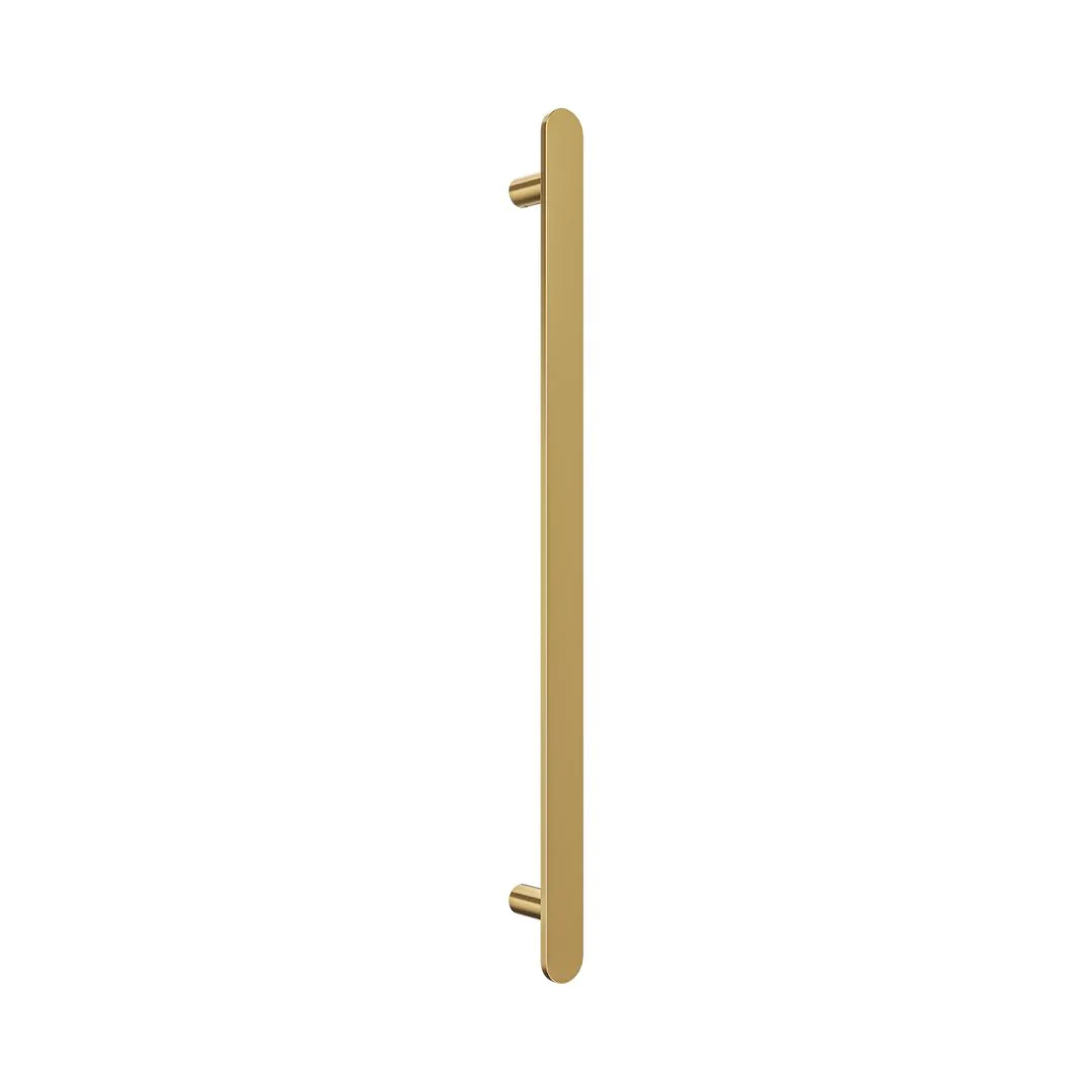 Linsol Allegra 12V Flat Bar Vertical Heated Towel Rail - Brushed Brass
