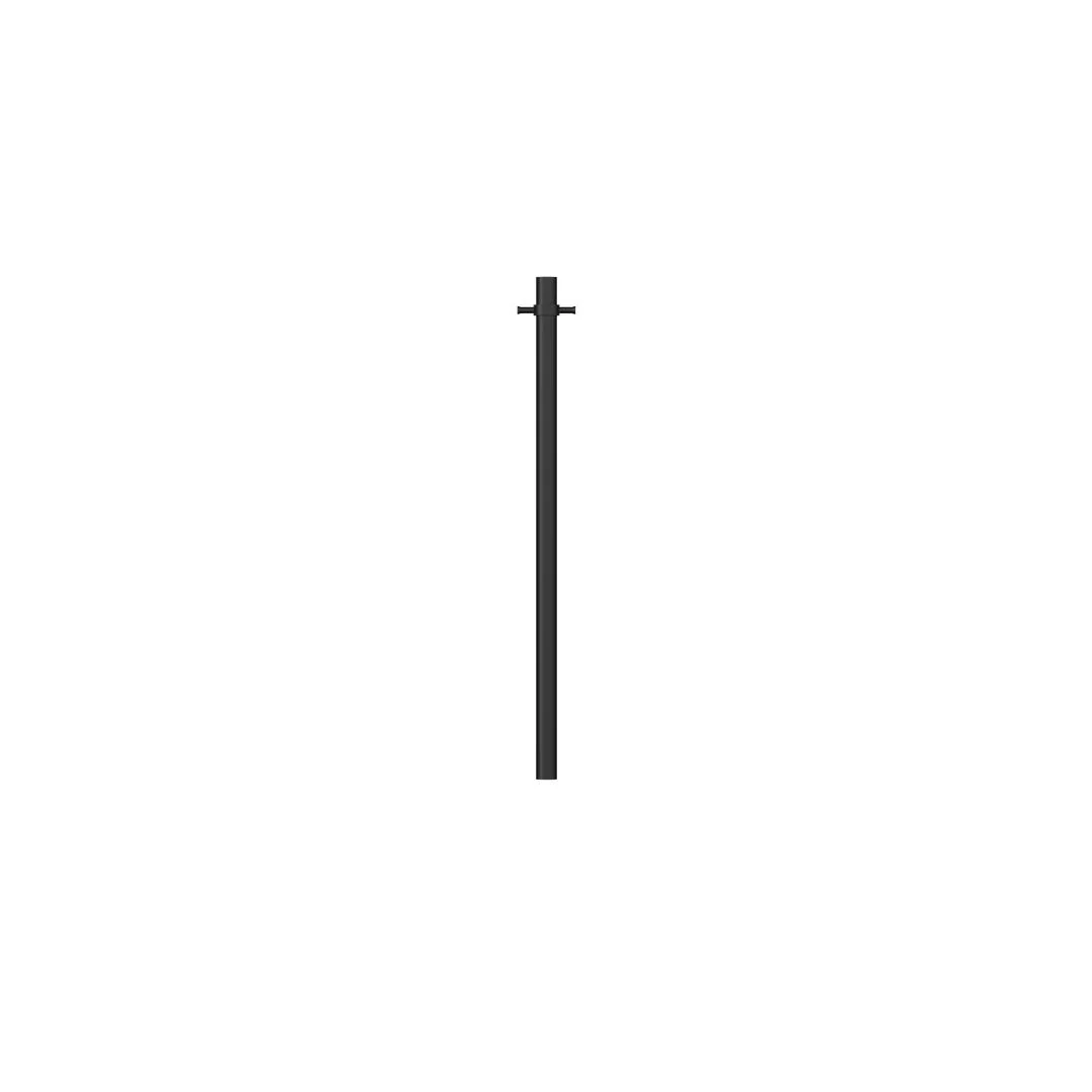Linsol Allegra 12V Round Bar Vertical Heated Towel Rail with T-Bar - Matte Black - Image 2