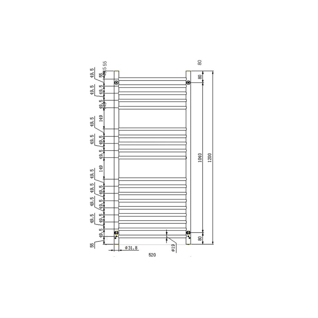 Linsol Allegra 19 Bar Heated Towel Rail - Chrome - Image 4