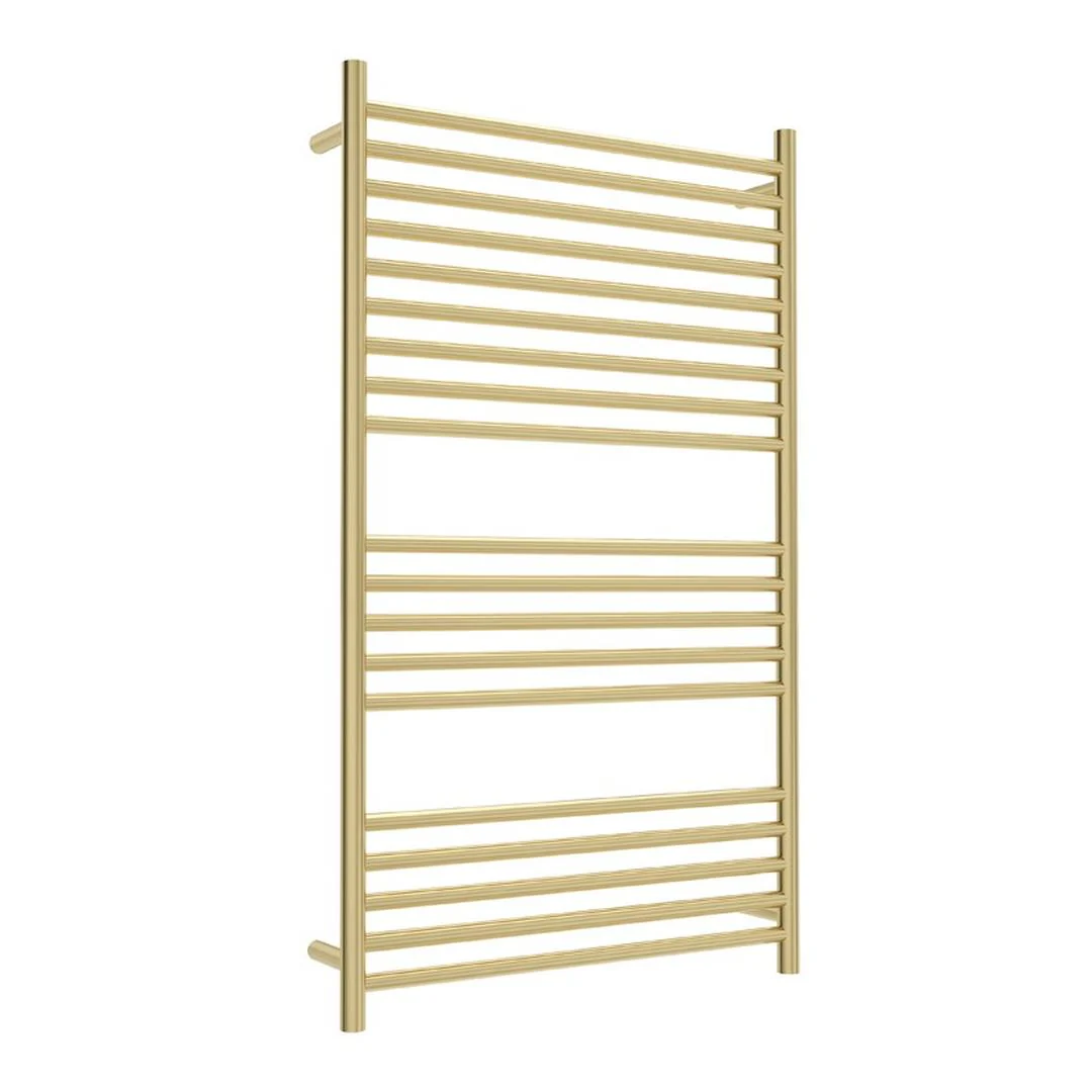 Linsol Allegra 19 Bar Wide Heated Towel Rail - Brushed Brass