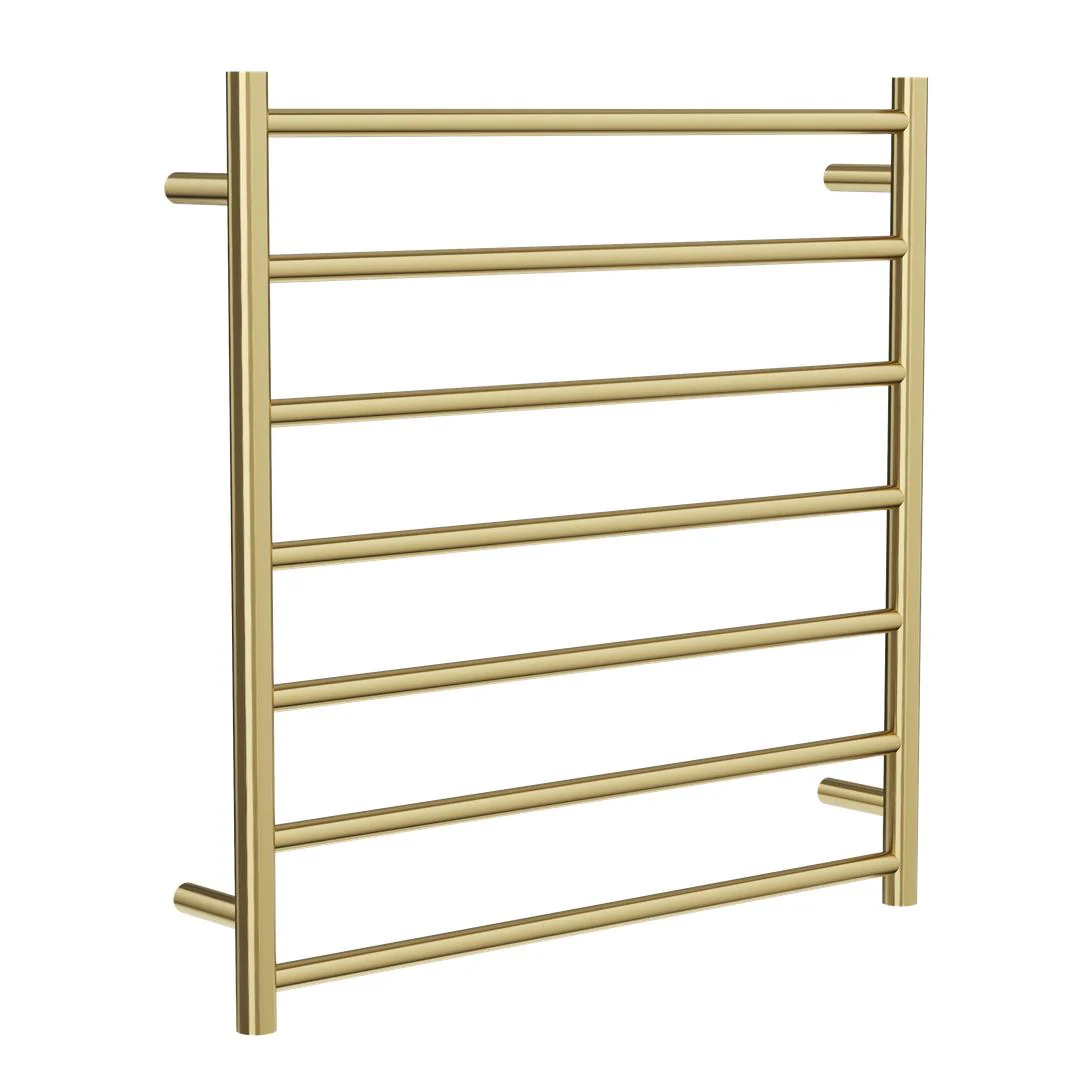 Linsol Allegra 7 Bar Heated Towel Rail - Brushed Brass