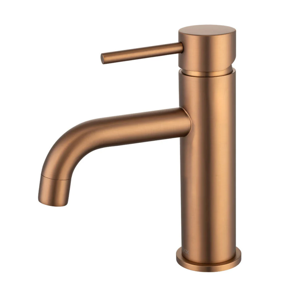 Mixx Anise Basin Mixer Curved Spout - Brushed Bronze