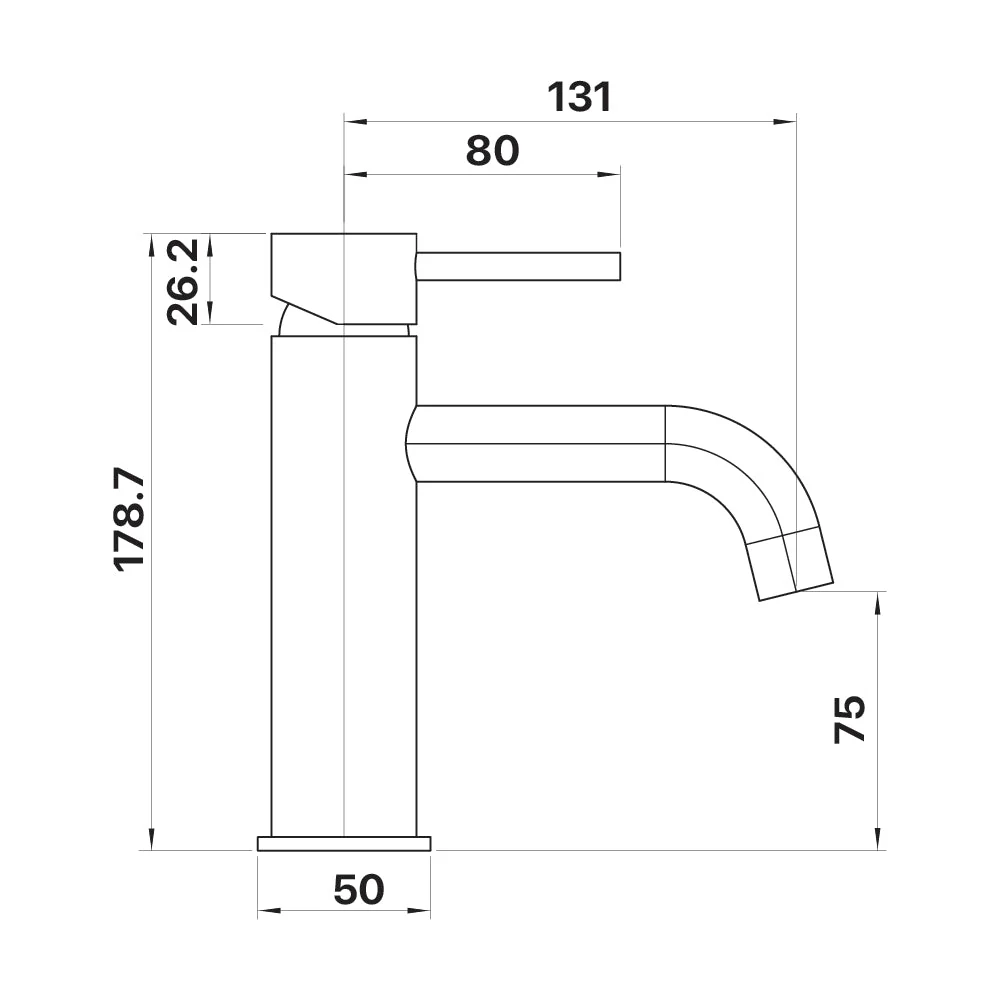 Mixx Anise Basin Mixer Curved Spout - Brushed Nickel - Image 2
