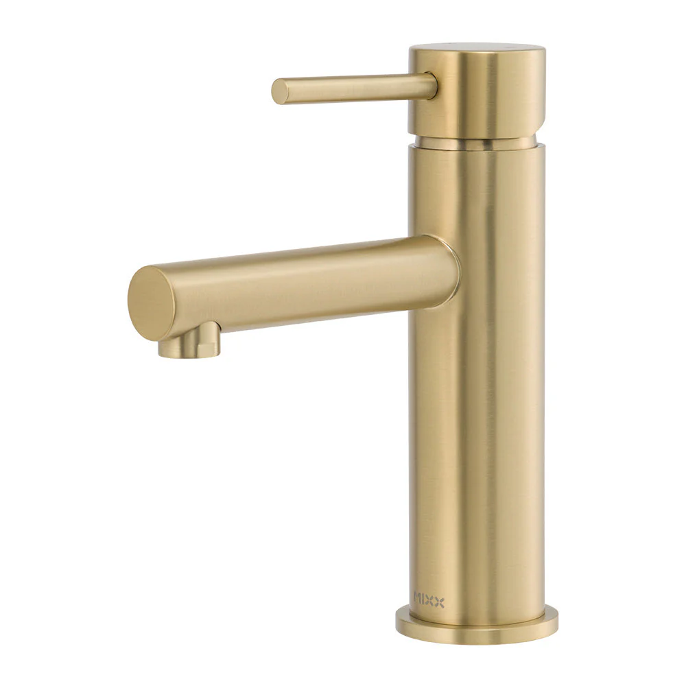 Mixx Anise Basin Mixer Straight Spout - Brushed Gold