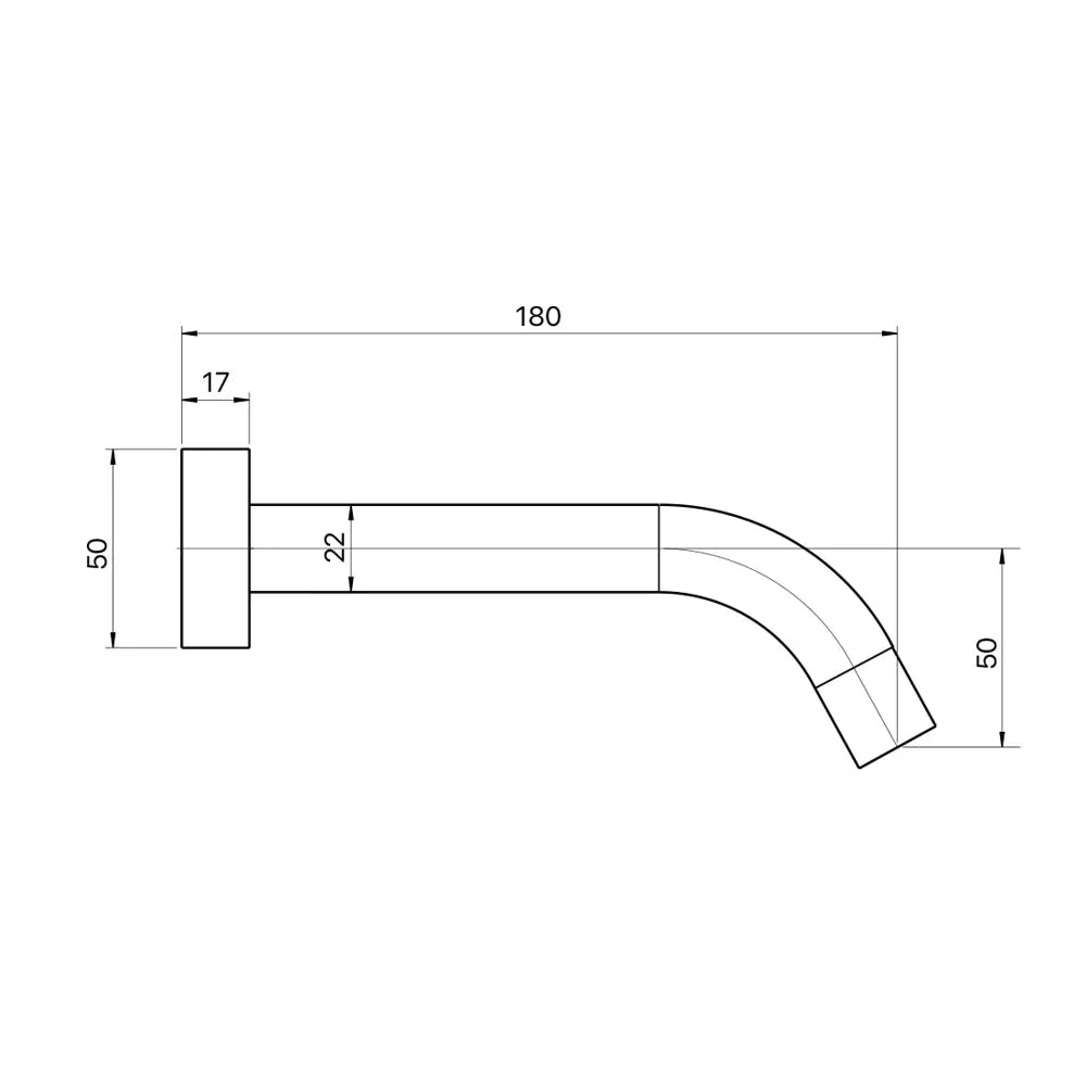 Mixx Anise Bath Spout 180mm - Chrome - Image 2