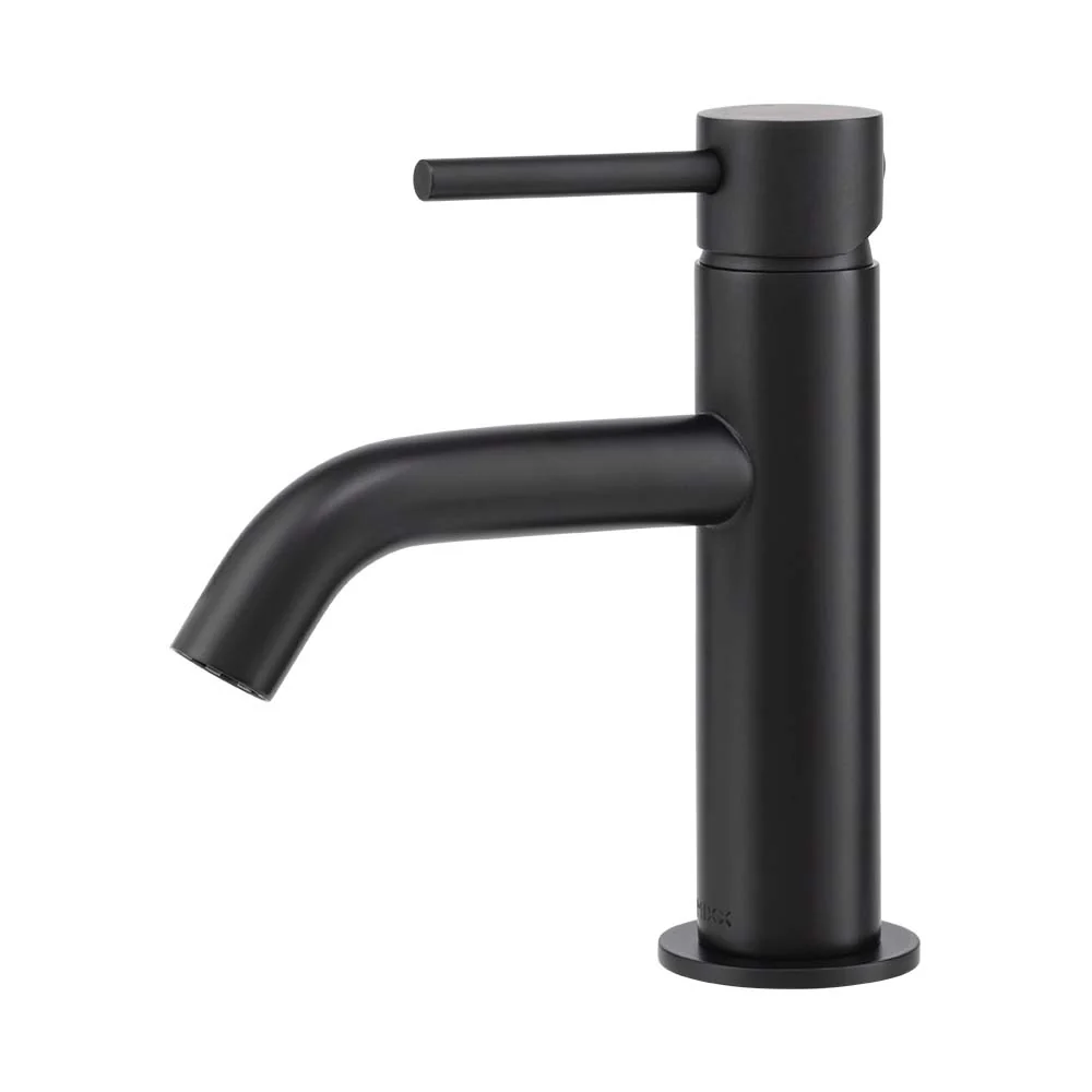 Mixx Anise Eco Basin Mixer Curved Spout - Matt Black