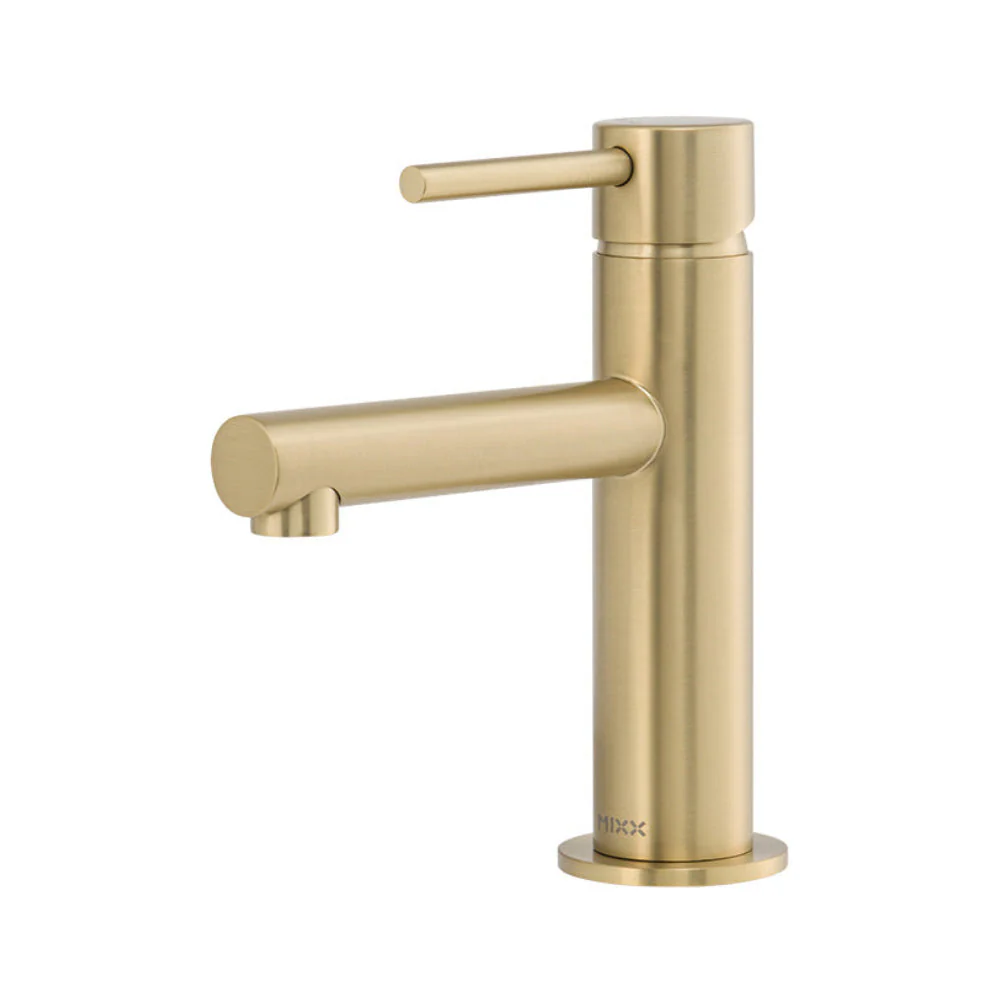 Mixx Anise Eco Basin Mixer Straight Spout - Brushed Gold