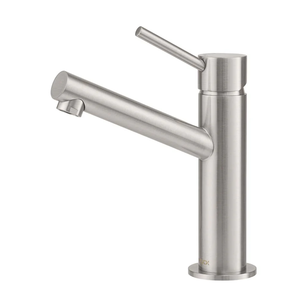 Mixx Anise Eco Basin Mixer Upswept Spout - Brushed Nickel