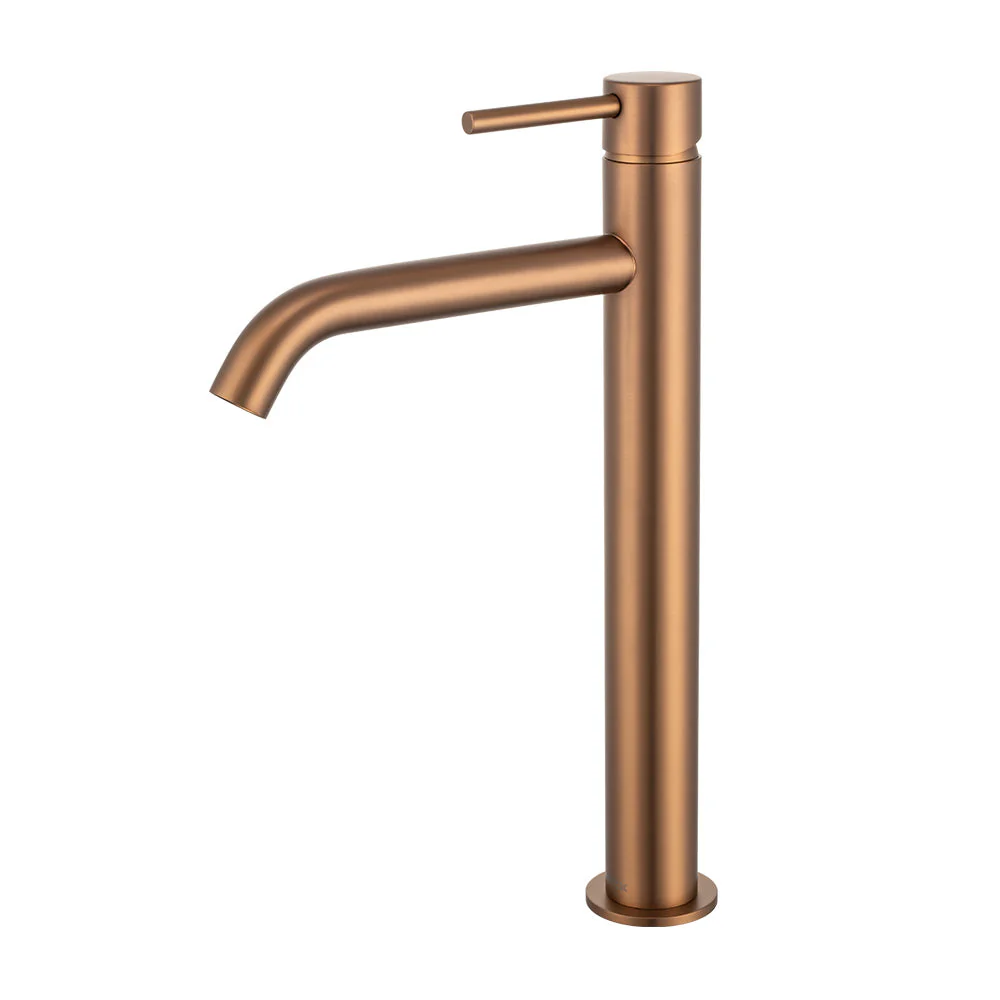 Mixx Anise Eco Tower Vessel Mixer Curved Spout - Brushed Bronze