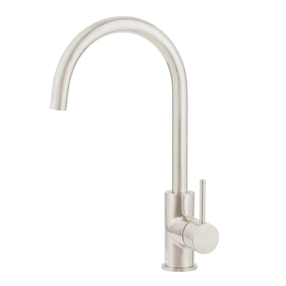 Mixx Anise Round Gooseneck Sink Mixer - Brushed Nickel