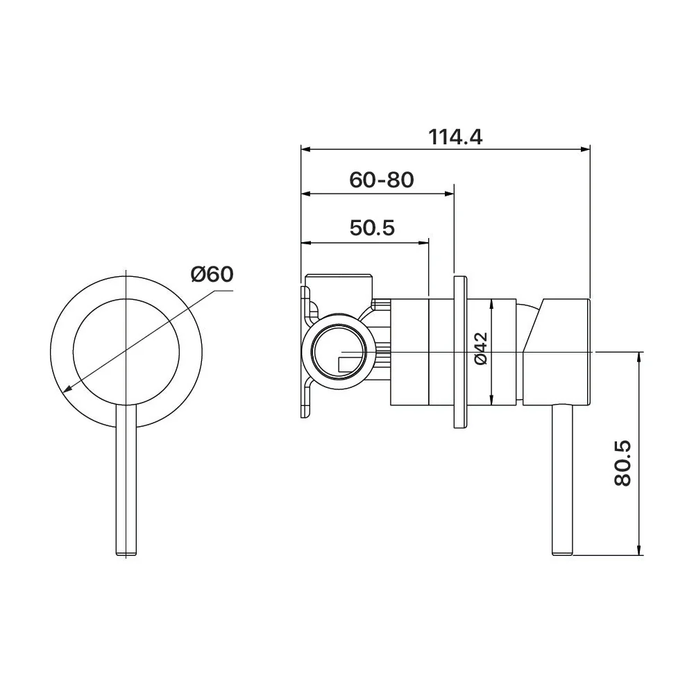 Mixx Anise Shower Mixer (60mm Backplate) - Brushed Nickel - Image 2