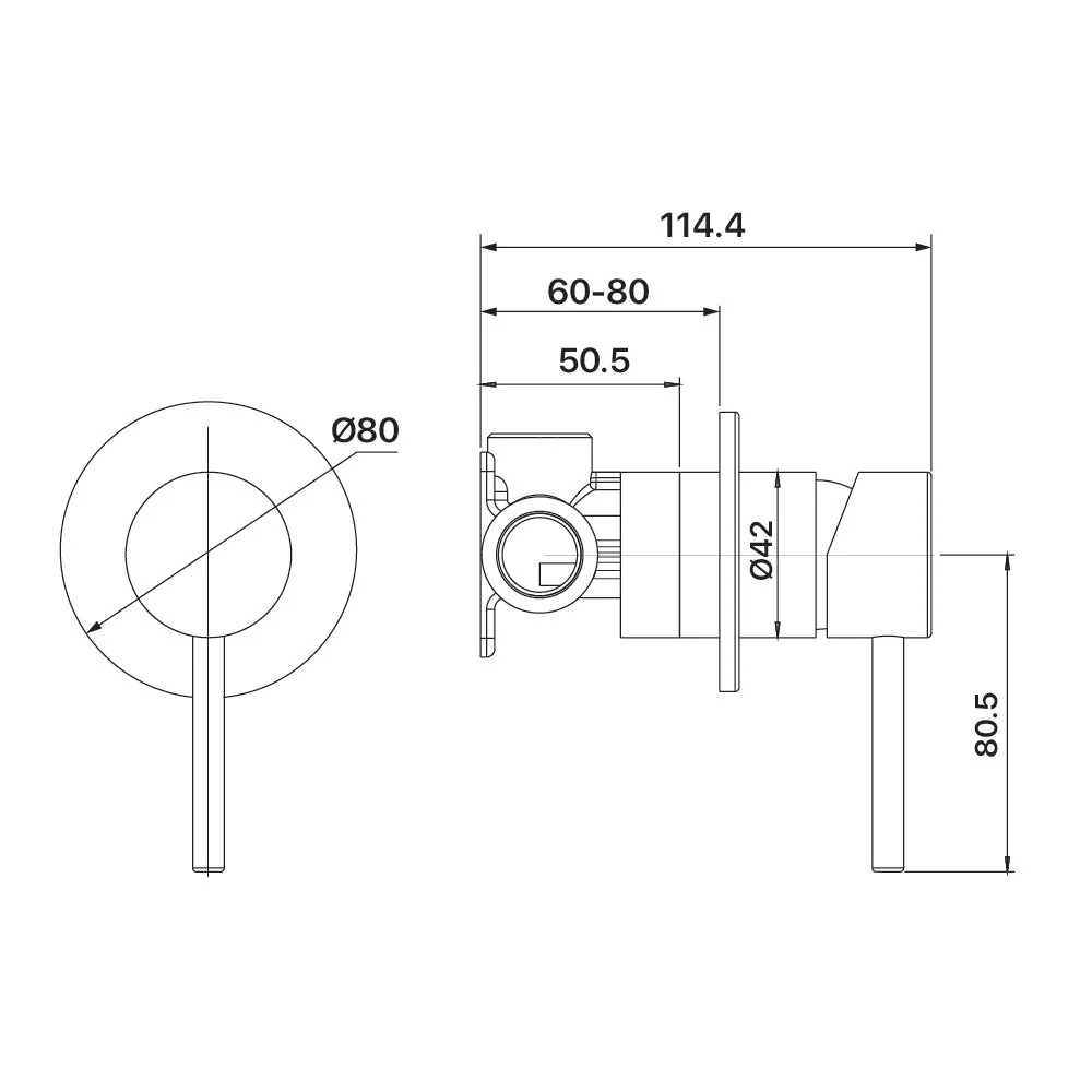 Mixx Anise Shower Mixer Trim Kit (80mm Backplate) - Brushed Bronze - Image 2