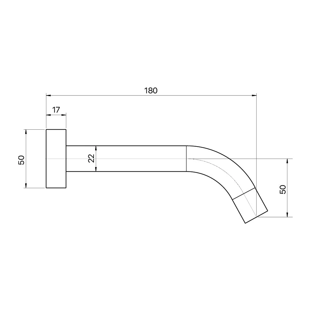 Mixx Anise Wall Basin Spout 180mm - Gun Metal - Image 2
