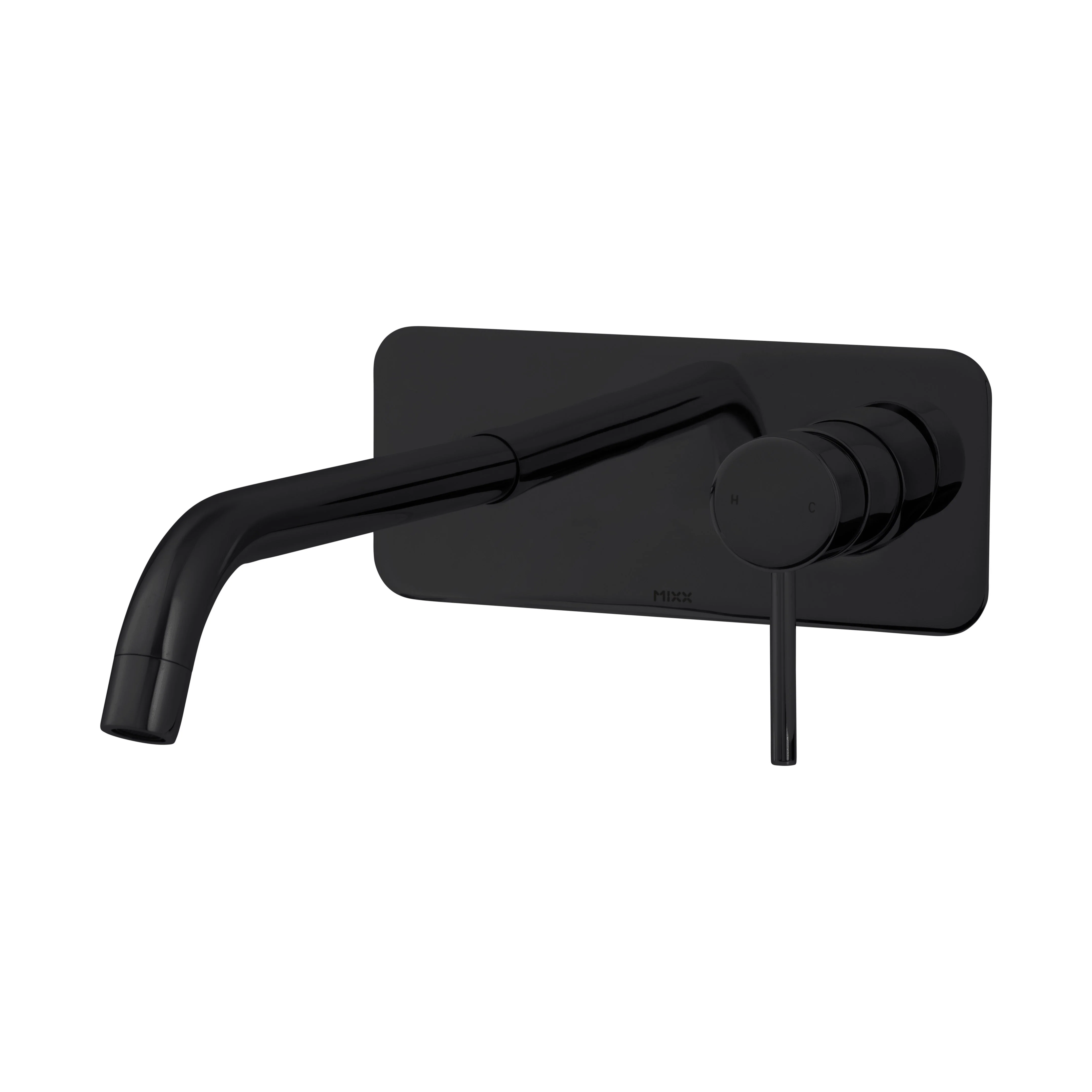 Mixx Anise Wall Plate Mixer With 210mm Spout - Matt Black